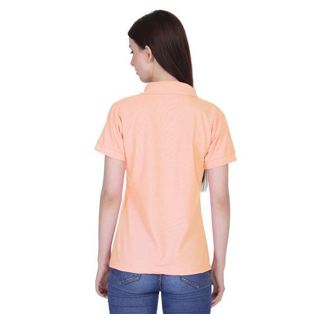Ketex Peach Cotton Blend Polo Neck Tshirt