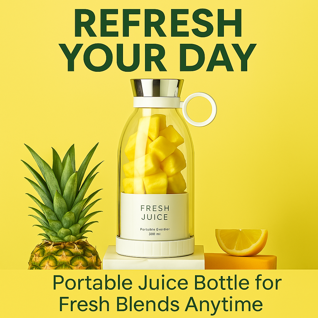 Electric Portable Mini Juicer Blender Bottle – USB Rechargeable, Personal Smoothie Maker with 4 Blades for Shakes, Juice & Baby Food